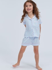 Boux Avenue Blue Matching Stripe Heart Modal Pyjamas Set - Image 4 of 6