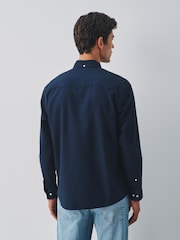 Navy Brushed Oxford Long Sleeve Shirt - Image 2 of 6
