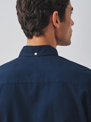 Navy Brushed Oxford Long Sleeve Shirt - Image 3 of 6