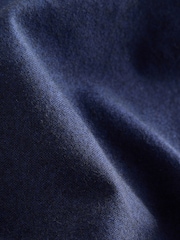 Navy Brushed Oxford Long Sleeve Shirt - Image 8 of 9