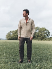 Ecru Cream Cord Western Styling Long Sleeve Shirt - Image 2 of 7