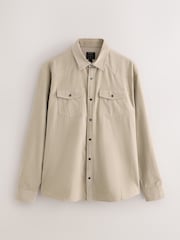 Ecru Cream Cord Western Styling Long Sleeve Shirt - Image 5 of 7