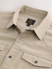 Ecru Cream Cord Western Styling Long Sleeve Shirt - Image 6 of 7