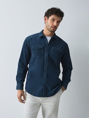 Blue Cord Western Styling Long Sleeve Shirt - Image 2 of 7
