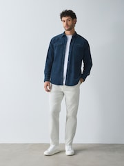 Blue Cord Western Styling Long Sleeve Shirt - Image 3 of 7
