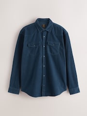 Blue Cord Western Styling Long Sleeve Shirt - Image 5 of 7