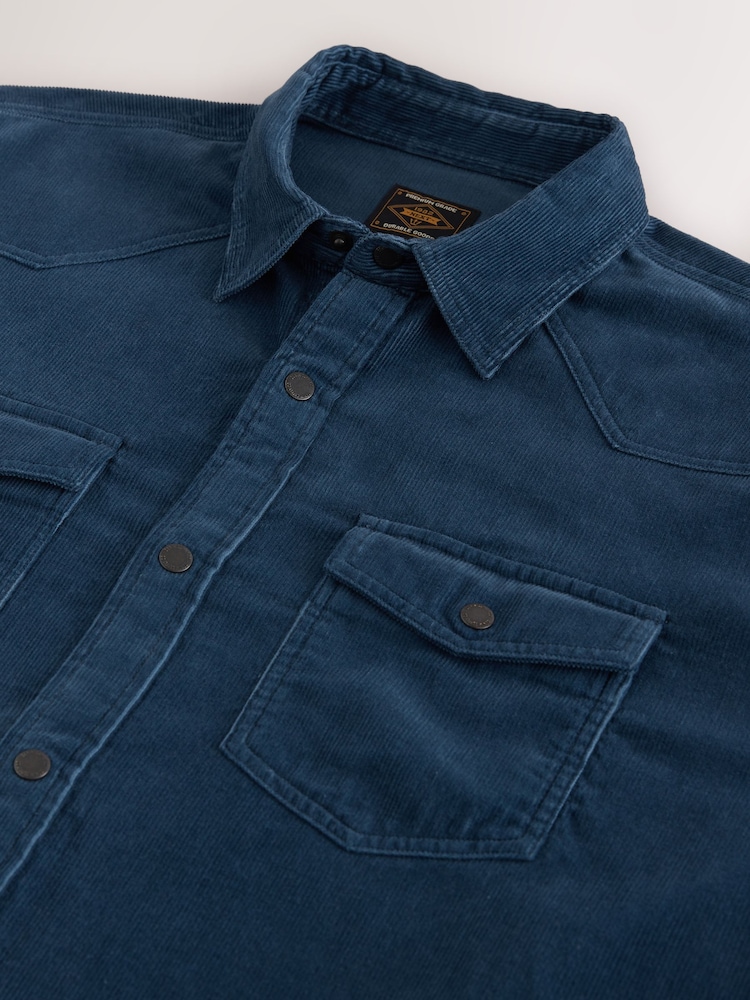 Blue Cord Western Styling Long Sleeve Shirt - Image 7 of 7
