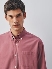 Blush Pink Brushed Oxford Long Sleeve Shirt - Image 4 of 9