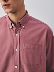 Blush Pink Brushed Oxford Long Sleeve Shirt - Image 5 of 9