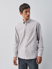 Neutral Stone Brushed Oxford Long Sleeve Shirt - Image 1 of 6
