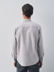Neutral Stone Brushed Oxford Long Sleeve Shirt - Image 2 of 6