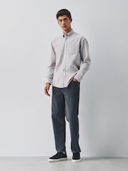 Neutral Stone Brushed Oxford Long Sleeve Shirt - Image 3 of 6