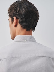 Neutral Stone Brushed Oxford Long Sleeve Shirt - Image 4 of 6