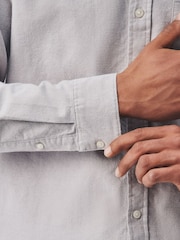 Neutral Stone Brushed Oxford Long Sleeve Shirt - Image 6 of 6