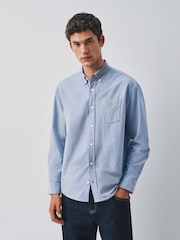 Light Blue Brushed Oxford Long Sleeve Shirt - Image 1 of 9