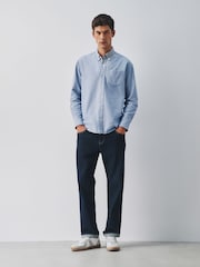 Light Blue Brushed Oxford Long Sleeve Shirt - Image 3 of 9
