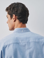 Light Blue Brushed Oxford Long Sleeve Shirt - Image 4 of 9