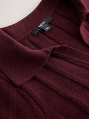 Rouge bordeaux - Mini-robe polo ultra-douce à manches courtes - Image 7 de 8
