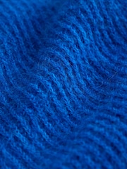 Cobalt Blue Long Sleeve V-Neck Rib Cardigan With Wool - Image 5 of 7