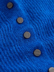 Cobalt Blue Long Sleeve V-Neck Rib Cardigan With Wool - Image 7 of 7