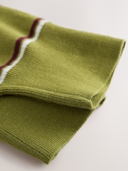 Green/Yellow Stripe Soft Touch Cotton Rich Layer Polo Jumper - Image 5 of 5