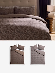 2 Pack Chocolate Brown Trailing Leaf Cotton Bed Set - Image 1 of 11