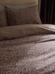 2 Pack Chocolate Brown Trailing Leaf Cotton Bed Set - Image 8 of 11