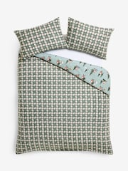 Green Santa Christmas Reversible Duvet Cover and Pillowcase Set - Image 5 of 5