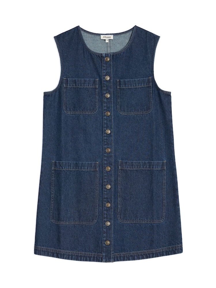 Albaray Blue Denim 4 Pocket Short Dress - Image 4 of 4