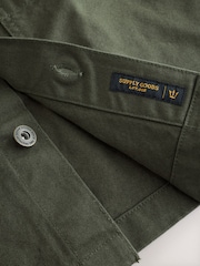Khaki Green Canvas Cord Collar Shacket - Image 11 of 12