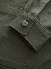 Khaki Green Canvas Cord Collar Shacket - Image 12 of 12