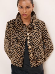 Lipsy Animal Print Collared Jacket - Image 3 of 7