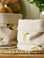 Sophie Allport Set of 2 Lemons Linen Bread Baskets - Bild 2 von 3