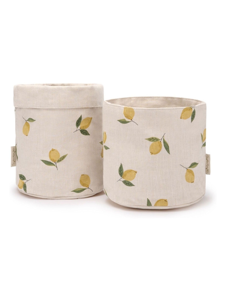 Sophie Allport Set of 2 Lemons Linen Bread Baskets - Bild 3 von 3 Sophie Allport Set of 2 Lemons Linen Bread Baskets - Bild 3 von 3
