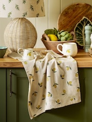 Sophie Allport Lemons Linen Tea Towel - Imagen 1 de 3