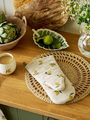 Sophie Allport Natural Lemons Linen Oven Mitt - Image 1 of 3