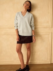 Ecru Neppy Long Sleeve VNeck Relaxed Jumper - Image 2 of 9