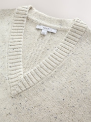 Ecru Neppy Long Sleeve VNeck Relaxed Jumper - Image 7 of 9
