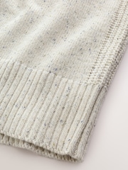 Ecru Neppy Long Sleeve VNeck Relaxed Jumper - Image 8 of 9