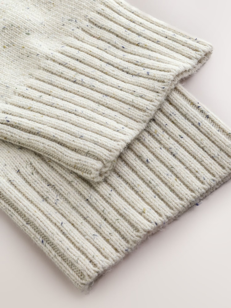 Ecru Neppy Long Sleeve VNeck Relaxed Jumper - Image 9 of 9