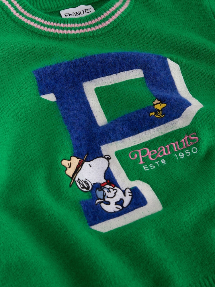 Green Peanuts Snoopy License Long Sleeve Crew Neck Knitted Jumper With Wool - Image 7 of 7 Green Peanuts Snoopy License Long Sleeve Crew Neck Knitted Jumper With Wool - Image 7 of 7