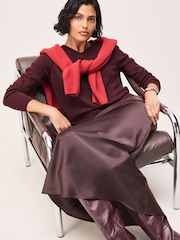 Burgundy Red Supersoft V-Neck Long Sleeve Jumper - Image 2 of 9