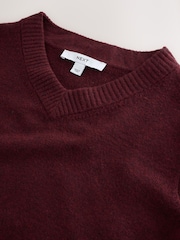 Burgundy Red Supersoft V-Neck Long Sleeve Jumper - Image 7 of 9