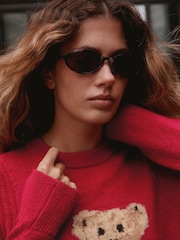 Red Bear Graphic Crew Neck Long Sleeve Knitted Jumper - Image 5 of 8