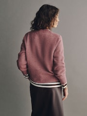 Mauve-Pink - Long Sleeve Crew Neck Knitted Jumper - Bild 3 von 7