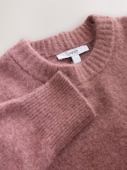 Mauve-Pink - Long Sleeve Crew Neck Knitted Jumper - Bild 6 von 7