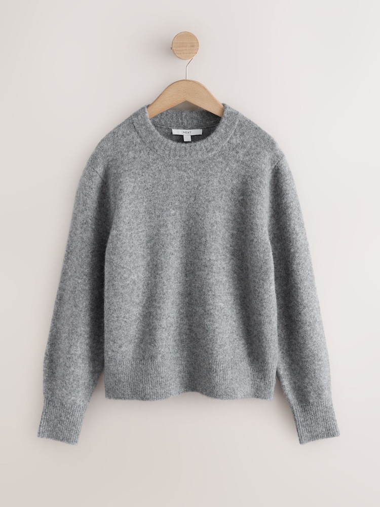 Grau meliert - Long Sleeve Crew Neck Knitted Jumper - Bild 1 von 3 Grau meliert - Long Sleeve Crew Neck Knitted Jumper - Bild 1 von 3