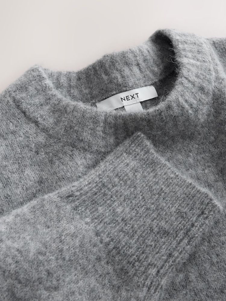 Grau meliert - Long Sleeve Crew Neck Knitted Jumper - Bild 2 von 3 Grau meliert - Long Sleeve Crew Neck Knitted Jumper - Bild 2 von 3