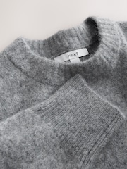 Grey Marl Long Sleeve Crew Neck Knitted Jumper With Wool - Image 6 of 7