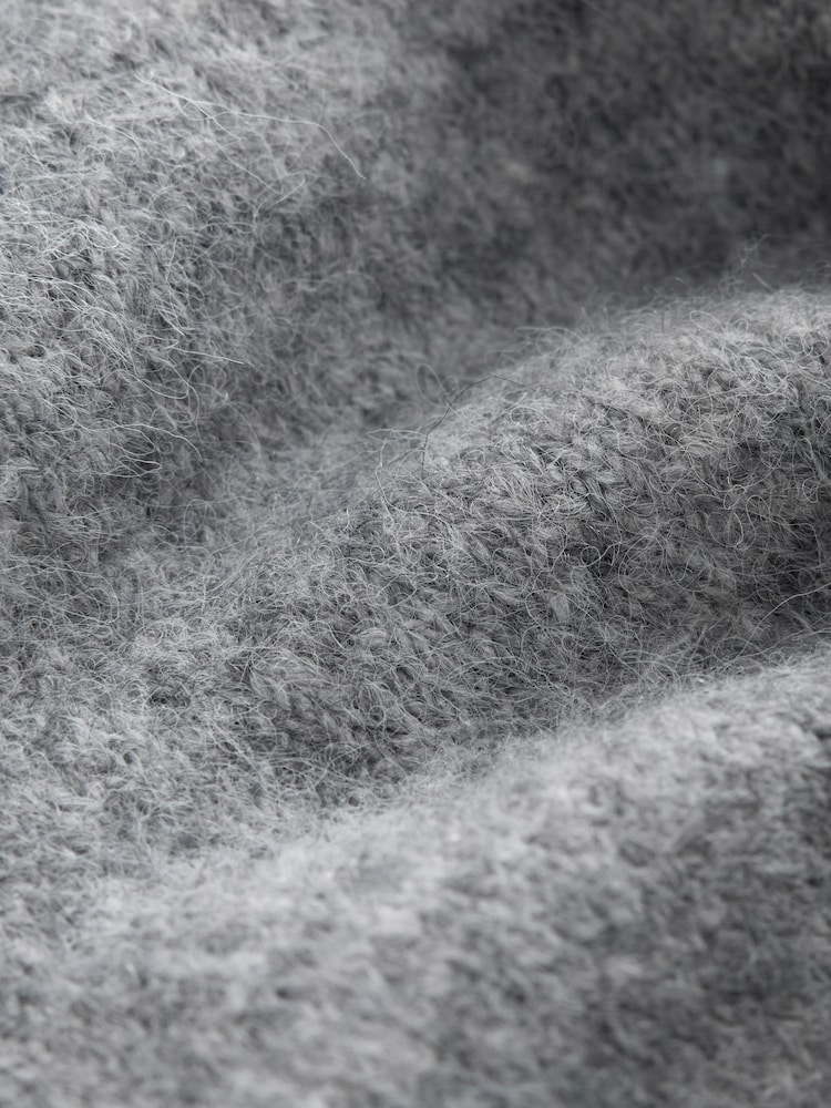 Grey Marl Long Sleeve Crew Neck Knitted Jumper With Wool - Image 7 of 7 Grey Marl Long Sleeve Crew Neck Knitted Jumper With Wool - Image 7 of 7